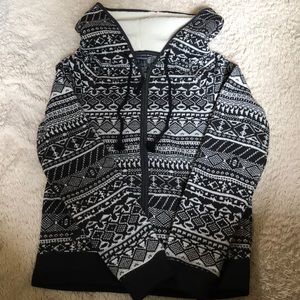 American Eagle Charcoal & White Sweater Hoodie